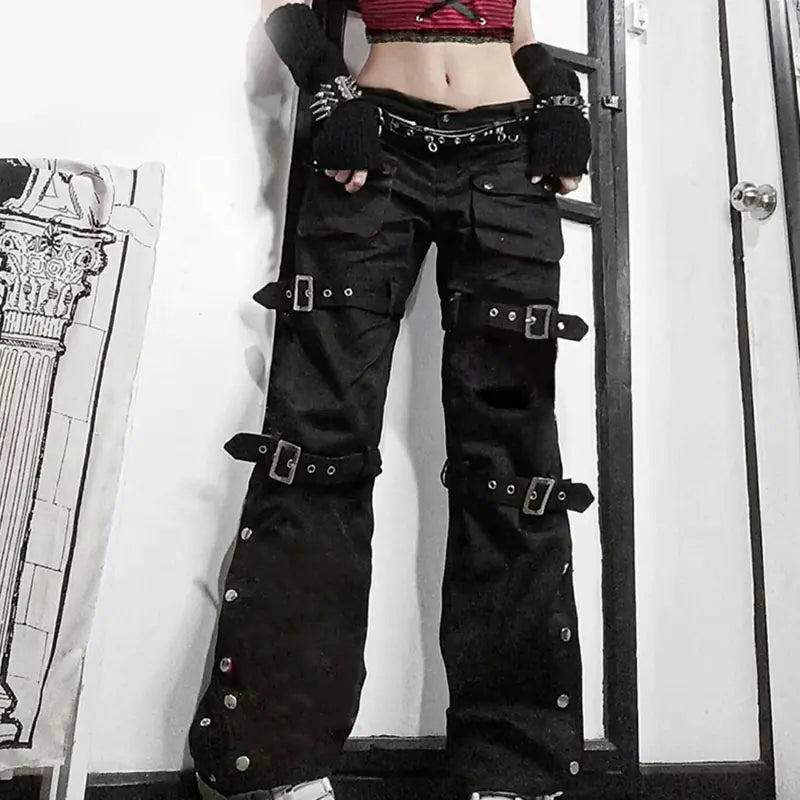 Black Cargo Jeans for Women