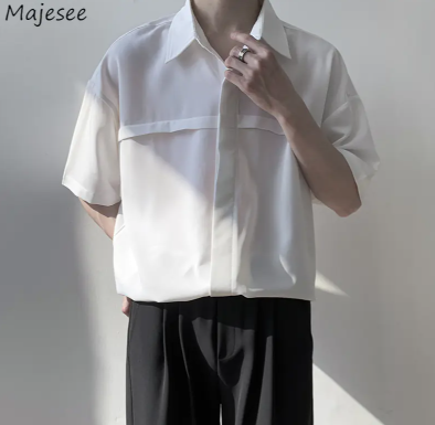 Versatile Men's College Couple Cotton Polyester Shirt