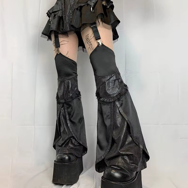 Personalized Dark Wind Paneled Mesh Horn Skirt Pants