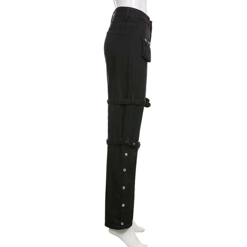 Black Cargo Jeans for Women