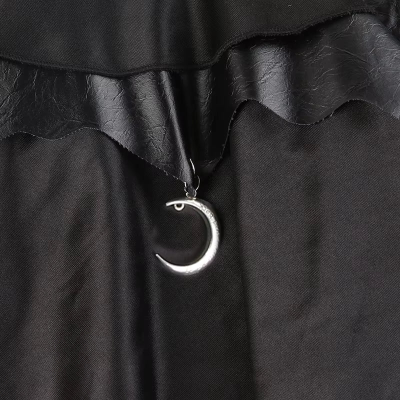 Personalized Dark Wind Paneled Mesh Horn Skirt Pants