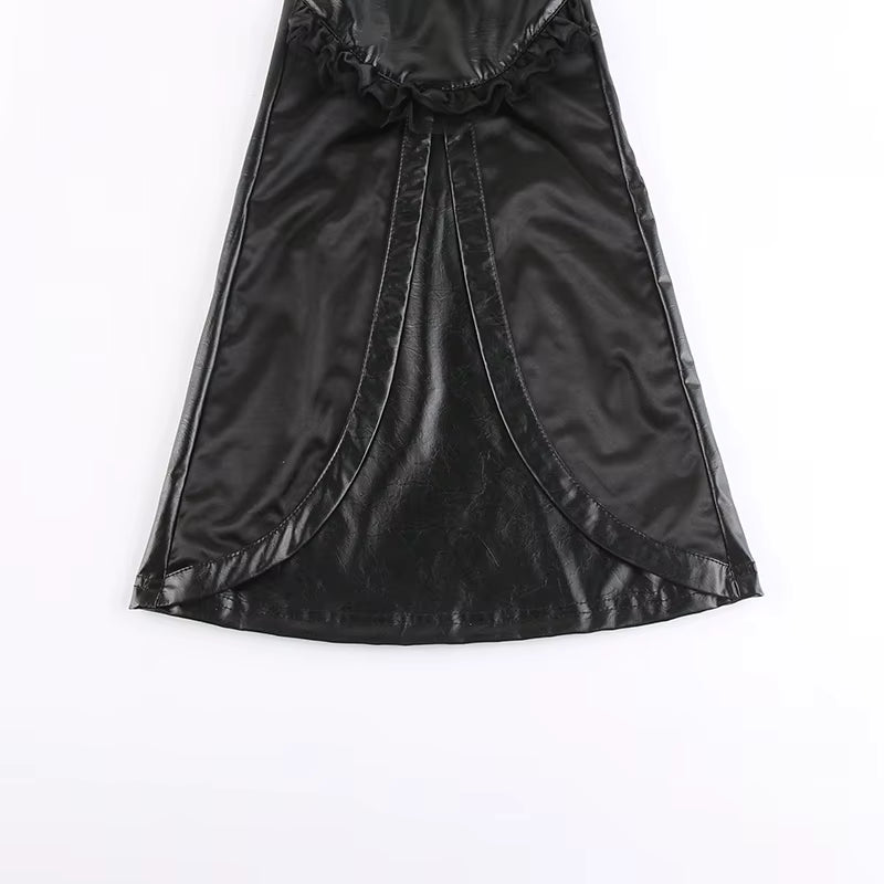 Personalized Dark Wind Paneled Mesh Horn Skirt Pants