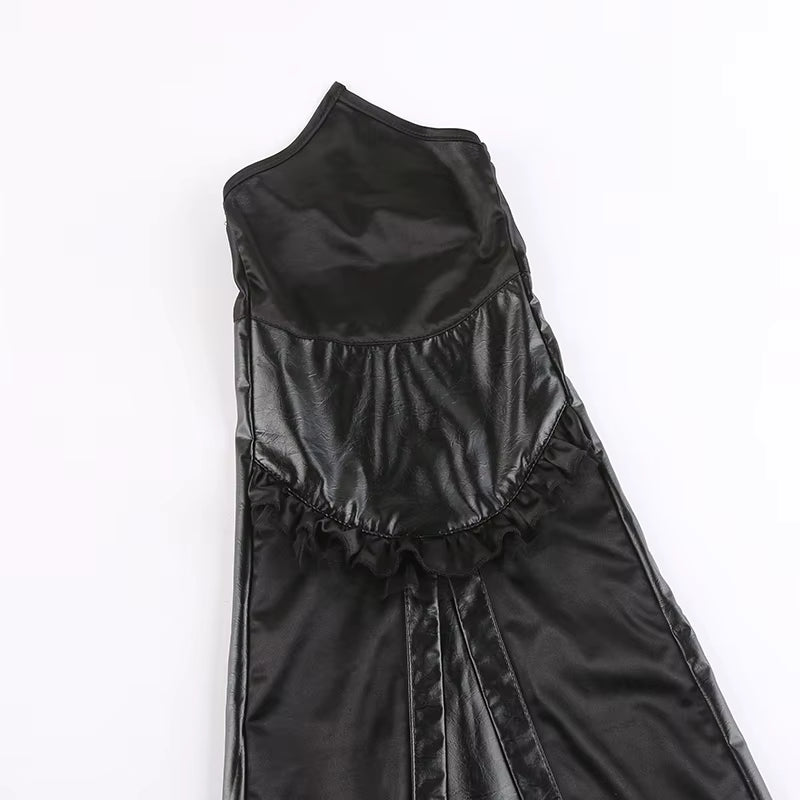 Personalized Dark Wind Paneled Mesh Horn Skirt Pants