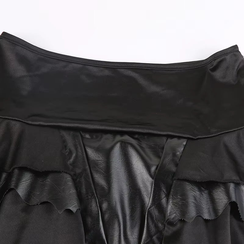 Personalized Dark Wind Paneled Mesh Horn Skirt Pants