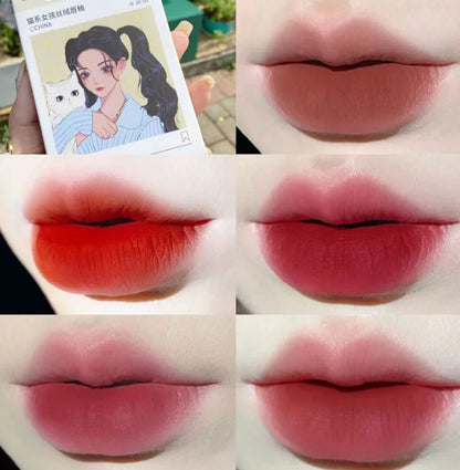 5 Pcs Anime Matte Velvet Lip Glaze Lipsticks Set