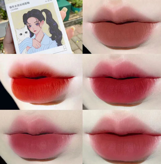 5 Pcs Anime Matte Velvet Lip Glaze Lipsticks Set