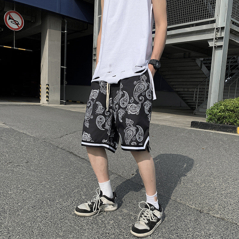 Cashew Stripe Men's Basketball High Street Shorts