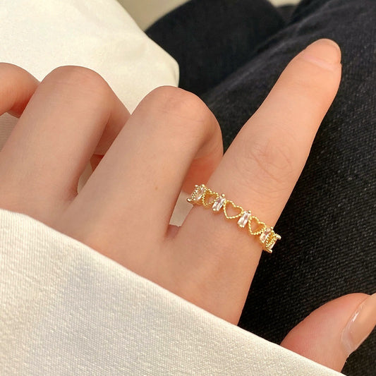 Women's Fashion Diamond Geometric Ring