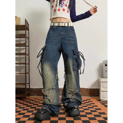 American High Street Style Distressed Jeans