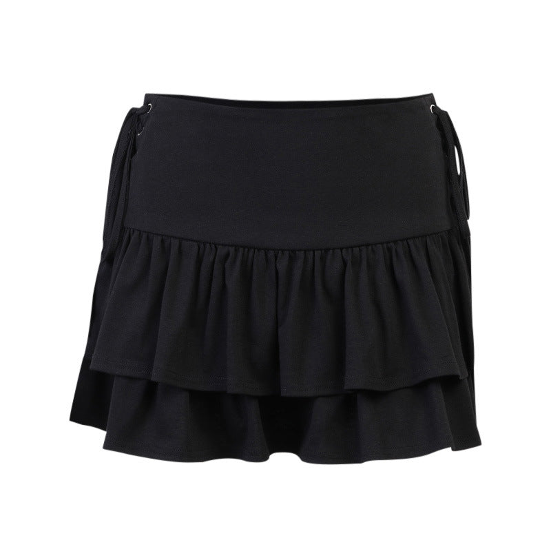 skirt Dark Style Side Waist Belt Skirt