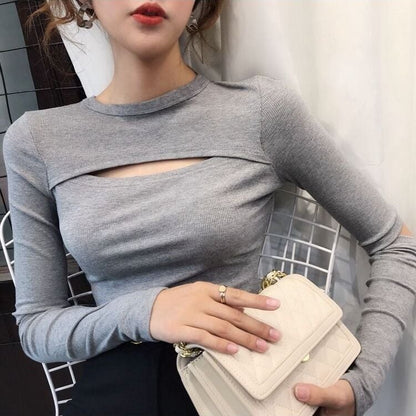 Women's Slim Fit Long Sleeve Cotton T-Shirt