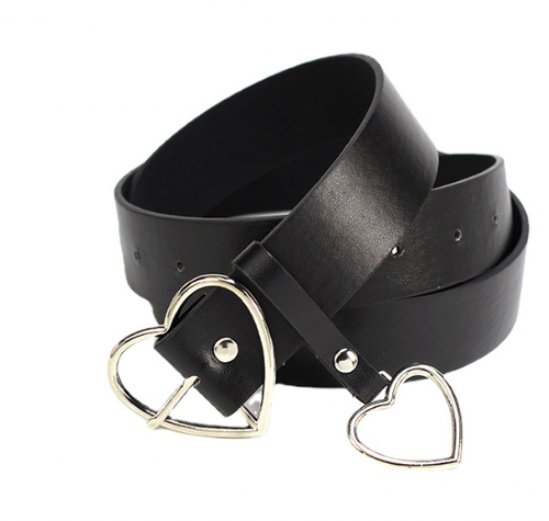 Heart-Shaped Buckle Women's Belt for Jeans