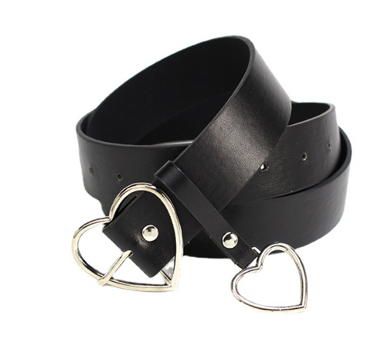 Heart-Shaped Buckle Women's Belt for Jeans