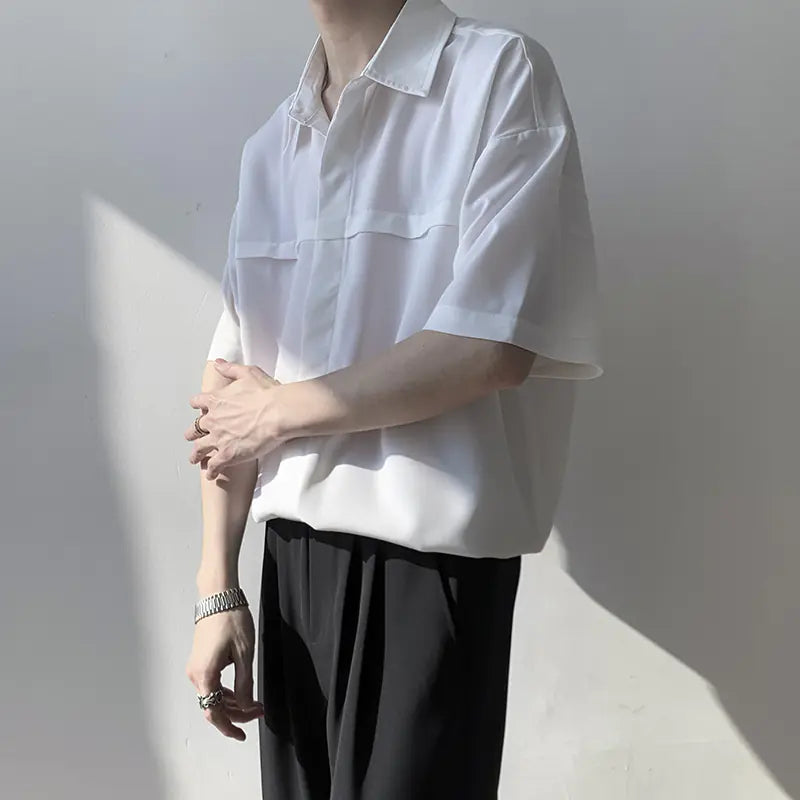 Versatile Men's College Couple Cotton Polyester Shirt