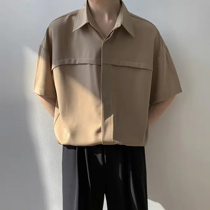 Versatile Men's College Couple Cotton Polyester Shirt