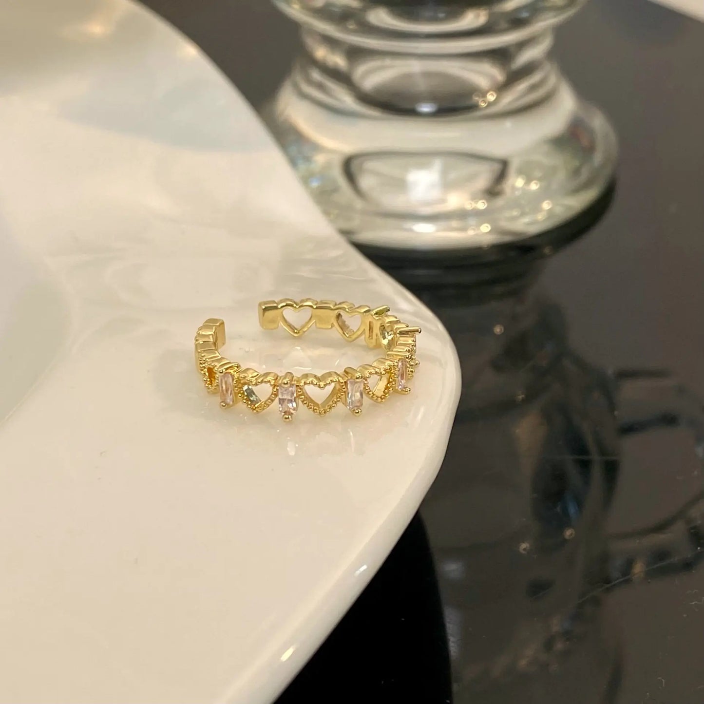 Women's Fashion Diamond Geometric Ring