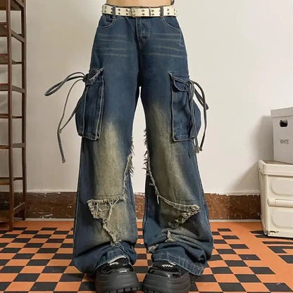 American High Street Style Distressed Jeans