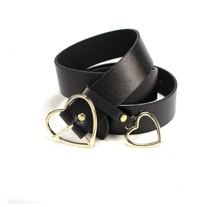 Heart-Shaped Buckle Women's Belt for Jeans