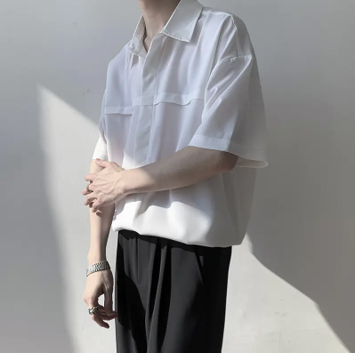 Versatile Men's College Couple Cotton Polyester Shirt
