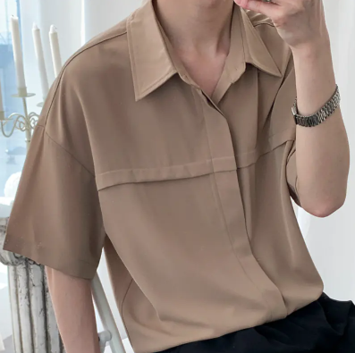 Versatile Men's College Couple Cotton Polyester Shirt