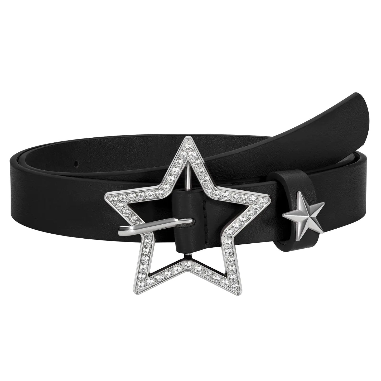 Women Faux Leather Belt Star