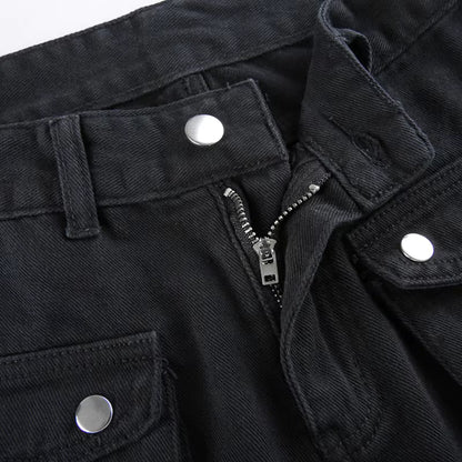 Black Cargo Jeans for Women
