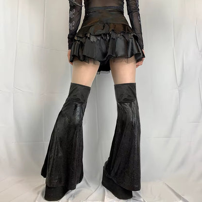 Personalized Dark Wind Paneled Mesh Horn Skirt Pants