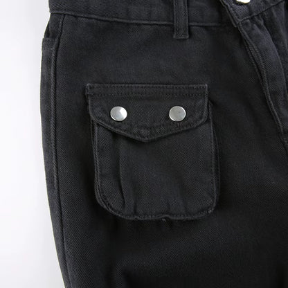 Black Cargo Jeans for Women