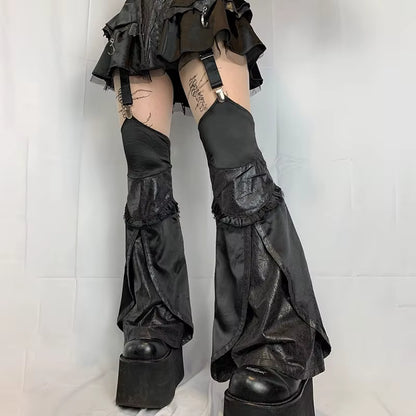 Personalized Dark Wind Paneled Mesh Horn Skirt Pants