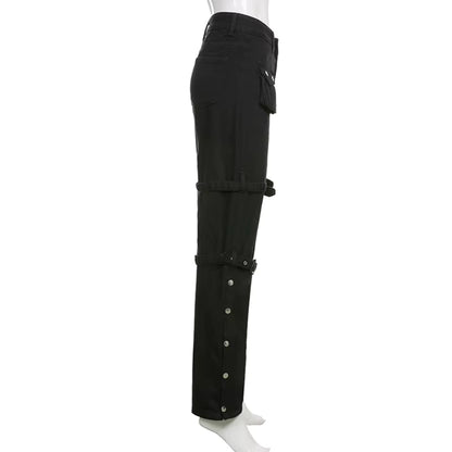 Black Cargo Jeans for Women