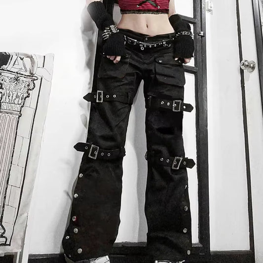 Black Cargo Jeans for Women