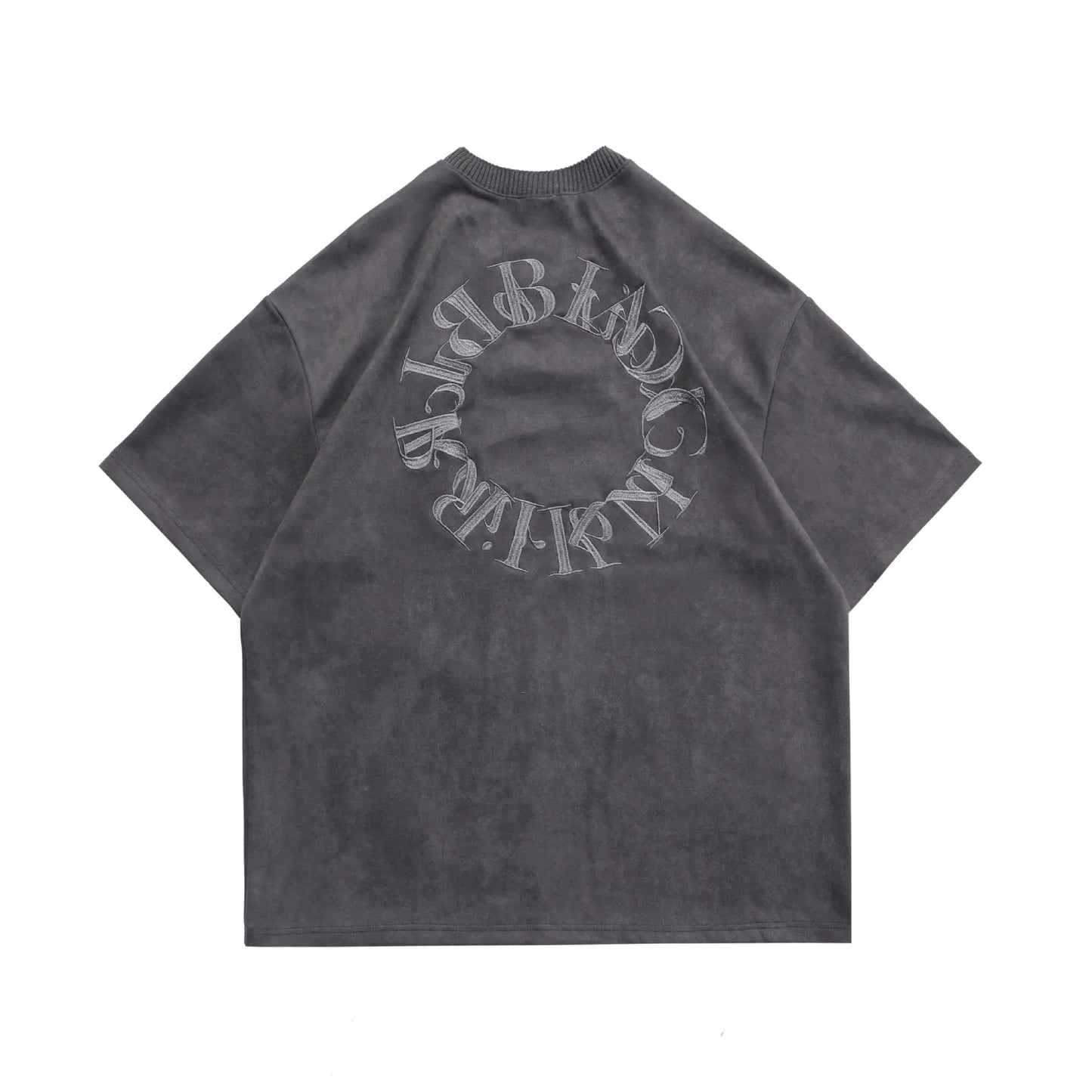 Camiseta de Gamuza Bordada con Letras American Street