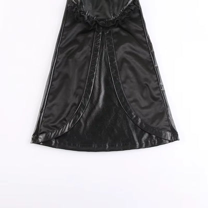 Personalized Dark Wind Paneled Mesh Horn Skirt Pants