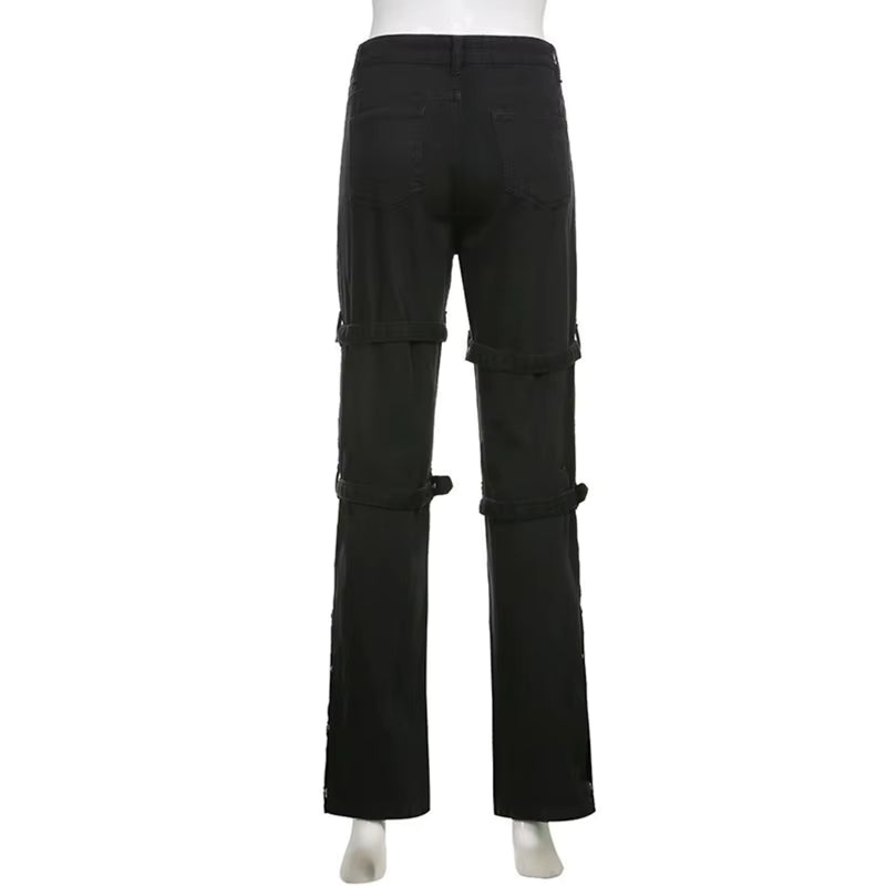 Black Cargo Jeans for Women