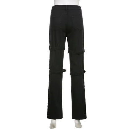 Black Cargo Jeans for Women