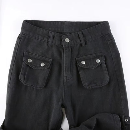 Black Cargo Jeans for Women