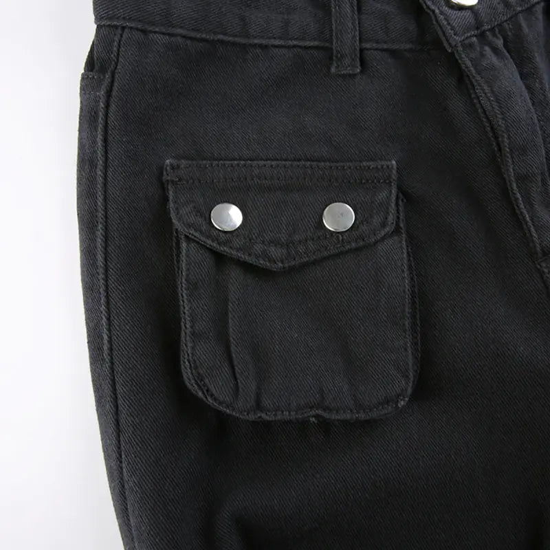 Black Cargo Jeans for Women