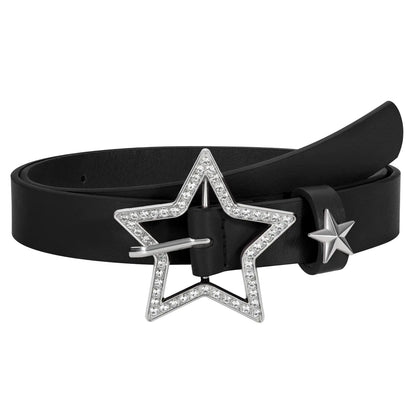 Women Faux Leather Belt Star