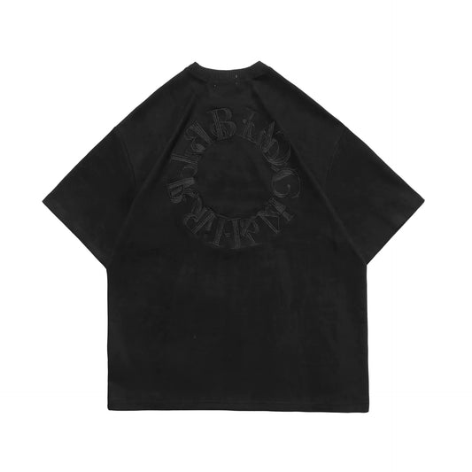 Camiseta de Gamuza Bordada con Letras American Street