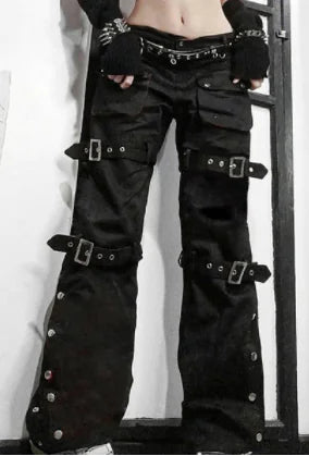 Black Cargo Jeans for Women