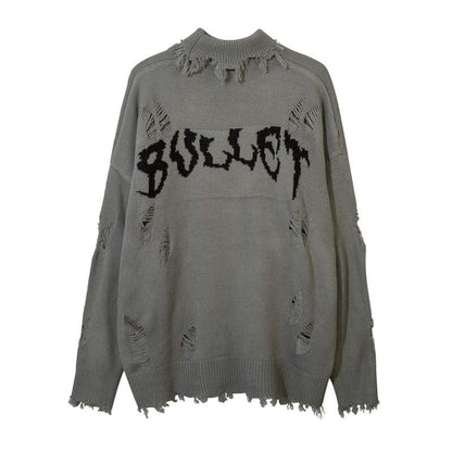 Men's Jacquard Sweater with Street Tide Dark Design