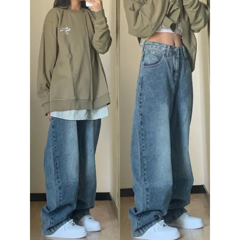 Jeans Wide Leg Washed