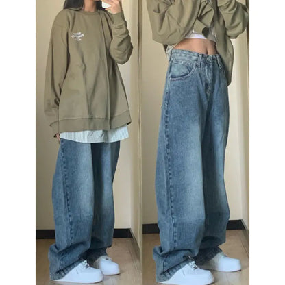 Jeans Wide Leg Washed