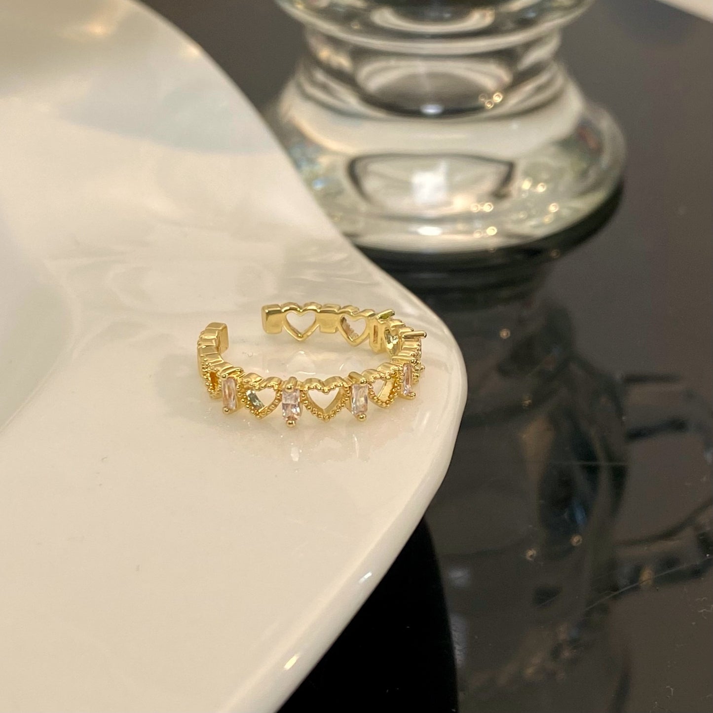 Women's Fashion Diamond Geometric Ring