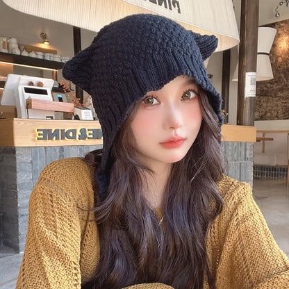 Gorro de Lana para Mujer con Orejeras para Otoño/Invierno