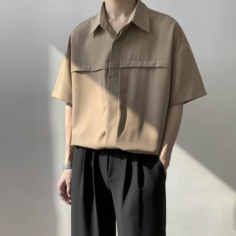 Versatile Men's College Couple Cotton Polyester Shirt