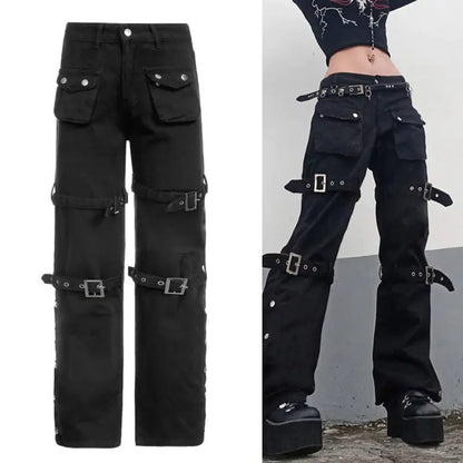 Black Cargo Jeans for Women