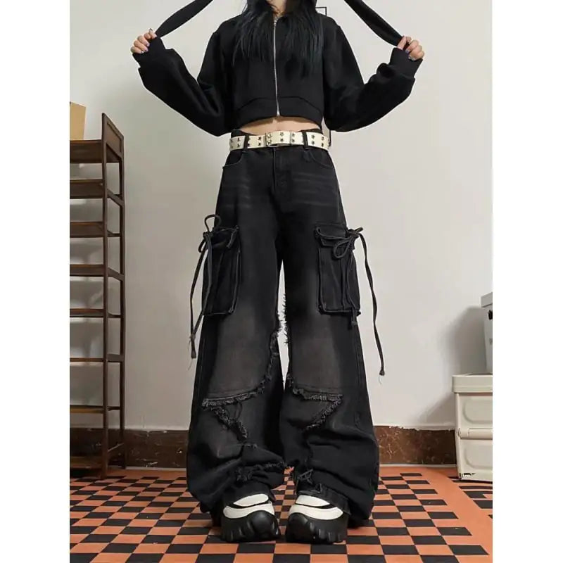 American High Street Style Distressed Jeans