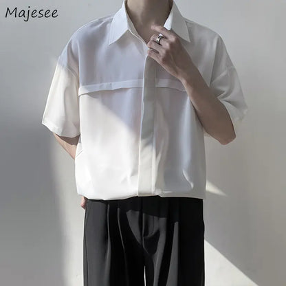 Versatile Men's College Couple Cotton Polyester Shirt
