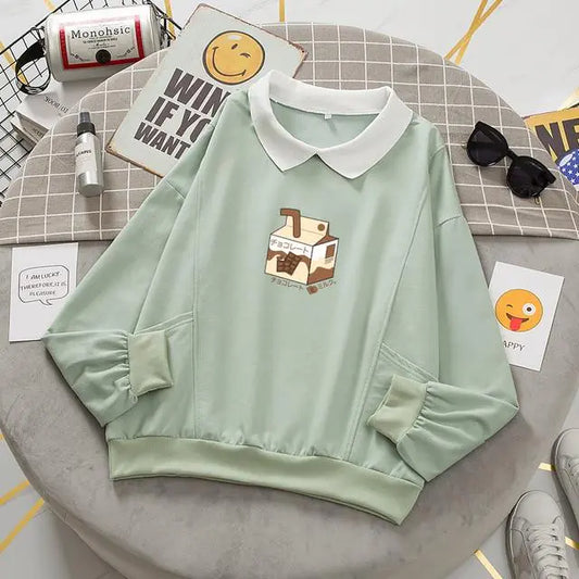 Sudadera Preppy Menta